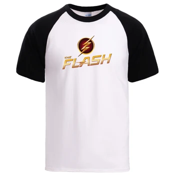 

Superhero The Flash Tshirts Mens Barry Allen Summer Cotton T shirts Short Sleeve Raglan Tops T shirts 2020 Man Brand Tops Tshirt