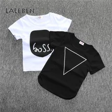 Laleben/ летние хлопковые рубашки для маленьких девочек футболка с короткими рукавами и рисунком модный топ с принтом для маленьких мальчиков и девочек