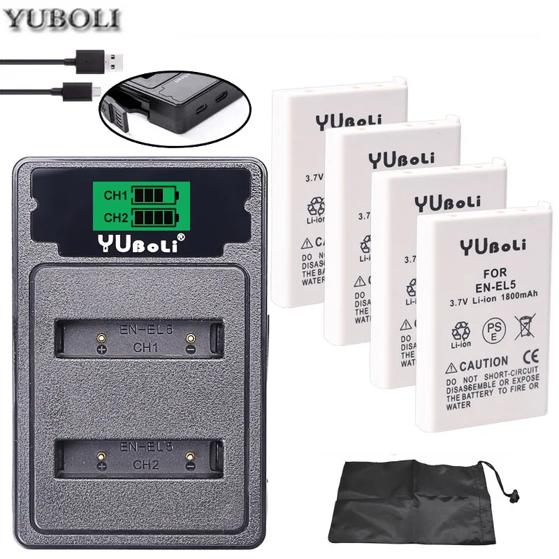 

bateria ENEL 5 EN-EL5 ENEL5 En El5 Li-ion Rechargeable Battery For Nikon Camera Coolpix P80 P90 P100 P500 P510 P520