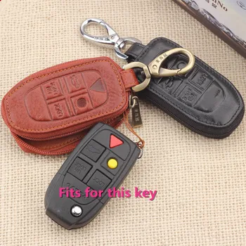 

genuine leather key chain case for VOLVO XC90 s40 zipper stylish key holder (check the shape before ordering pls)