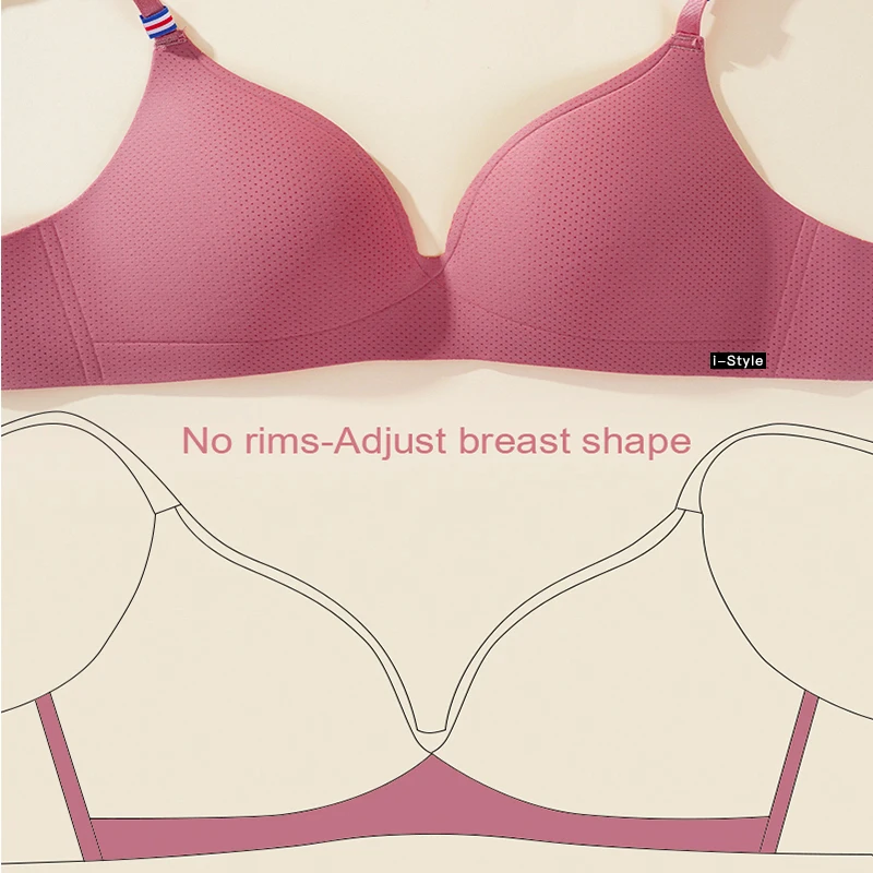 Seamless Bra Wire Free Brassieres Soft Push Up Intimate Women's Underwear Sexy Bralette Striped Shoulder Strap Womens Lingerie