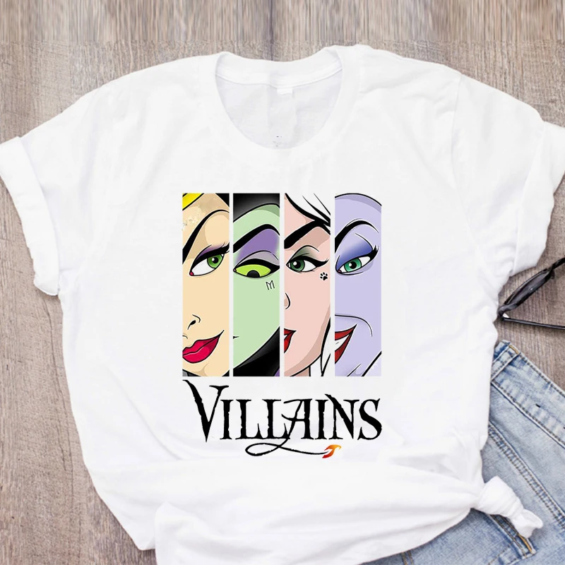 Graphic Cartoon Printed Basic Maleficent Evil Queen Villain T-shirt Shirt Happy Halloween Female Tee Shirt Women Tops - Цвет: bvr9626