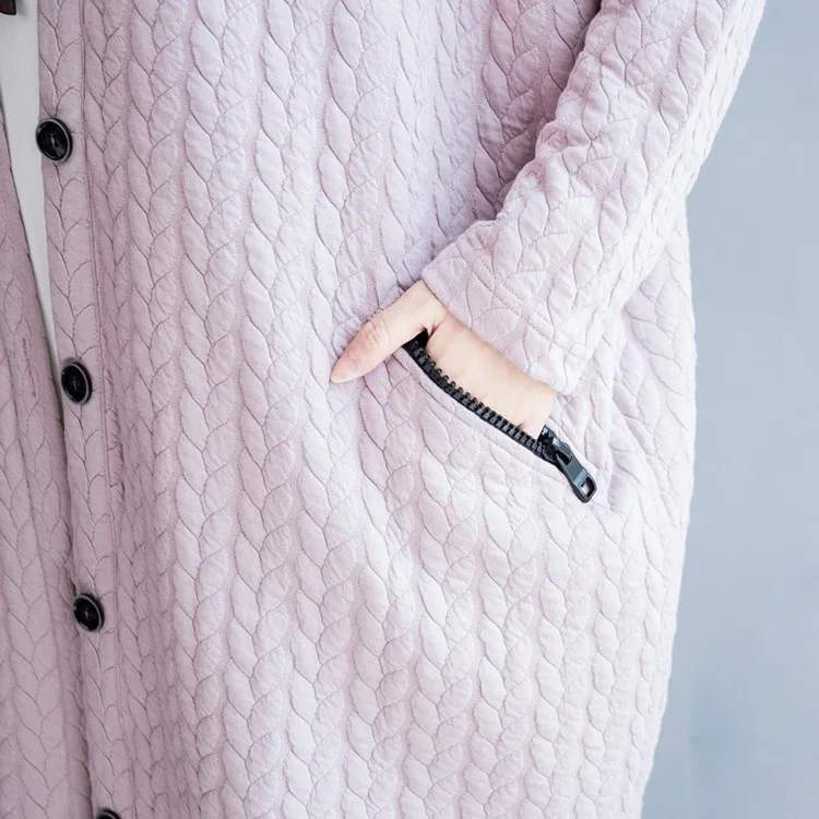 

Autumn And Winter New Products Korean-style Large GIRL'S Large Size Loose Casual Quilted Mid-length Fashion Coat Cardigan Women'