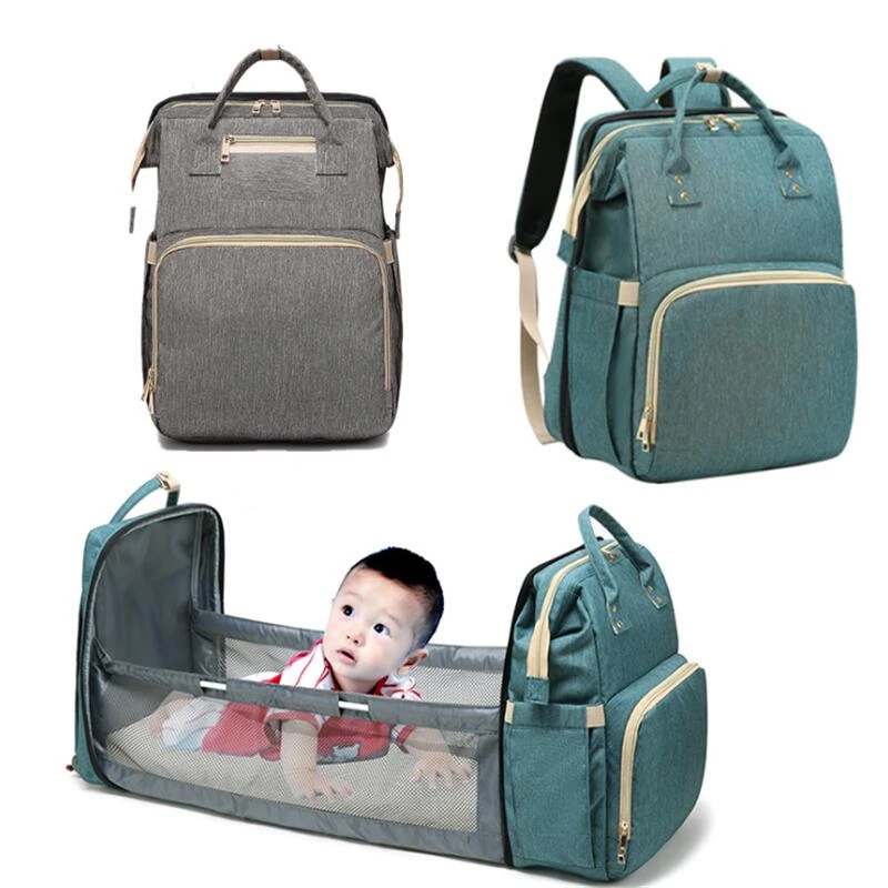 Bolsa de pañales para mamá, cama de mochila para bebé recién cuna, Moisés, viaje conveniencia, ganchos con almohadilla|Bolsas para pañales| - AliExpress