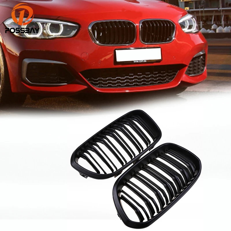 POSSBAY автомобиль почек матовый черный грили для BMW 1 Series F20 118i/120d/125i/116d 5 дверь 2015 2017