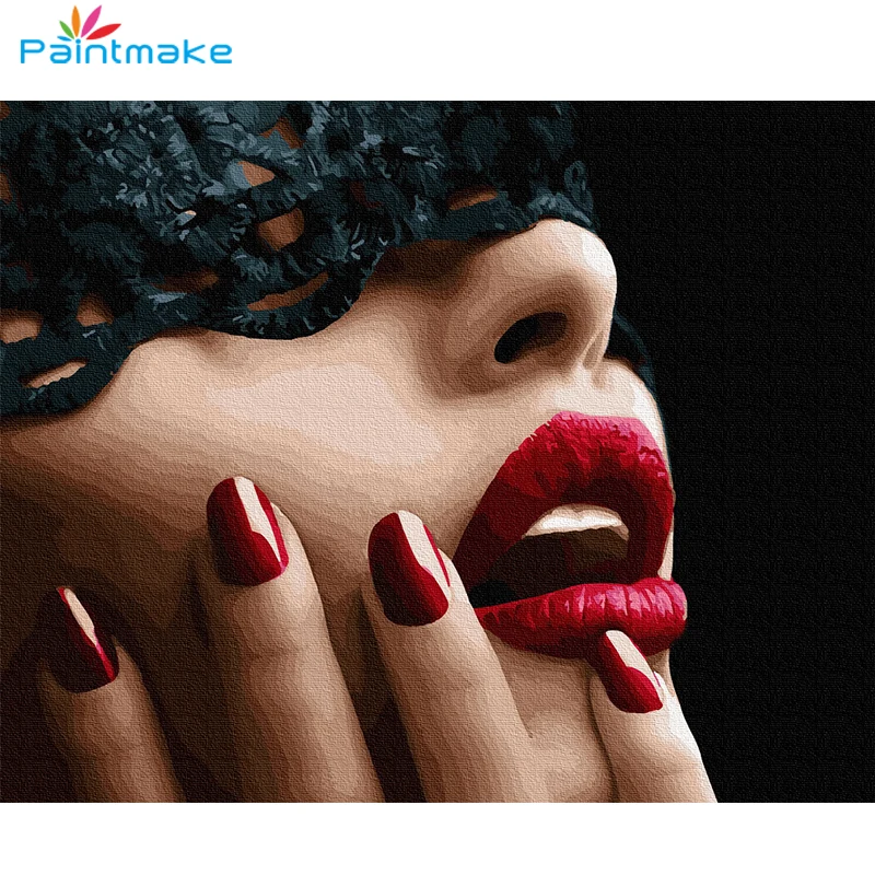 Paintmake портрет DIY живопись по номерам наборы для рисования маслом Ручная роспись
