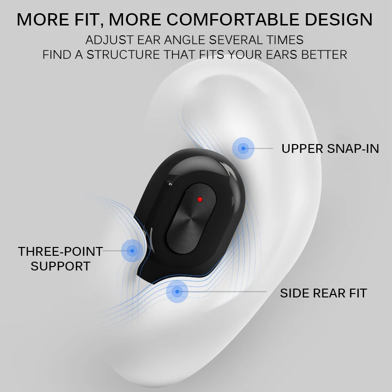 Длинные батареи HD стерео TWS Bluetooth V5.0 наушники, сенсорное управление беспроводные наушники смартфон Spor с микрофоном шумоизоляция
