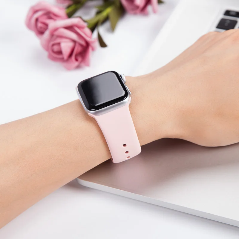 Ремешок для часов Apple Watch 38 мм 40 мм 42 мм 44 мм с двойной пряжкой силиконовый ремешок IWatch для Apple Watch серии 4,3, 2,1 81024