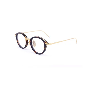 

TB011High quality titanium metal oval retro myopia glasses frame men and women gradient prescription optical reading eyeglasses