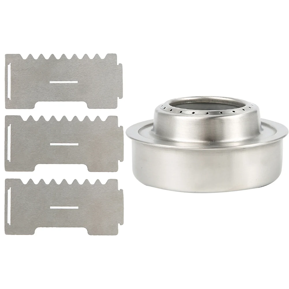 

Portable Liquid Outdoor Camping Alcohol Stove Cooker Stainless Steel Picnic Furnace Mini Hiking Non Slip With Windshield Durable