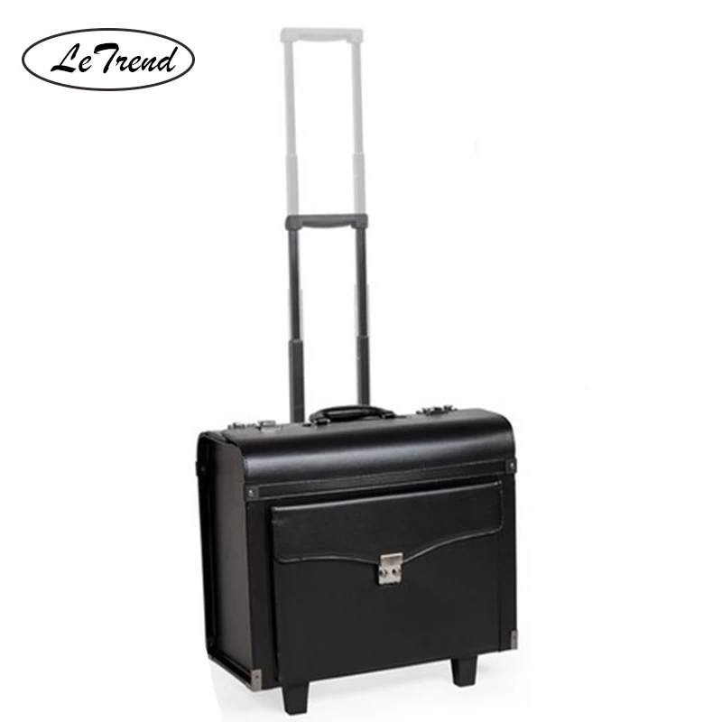 Wheels Travel-Bags Trolley Rolling-Luggage Business-Suitcase Pilot Spinner Carry-On Black
