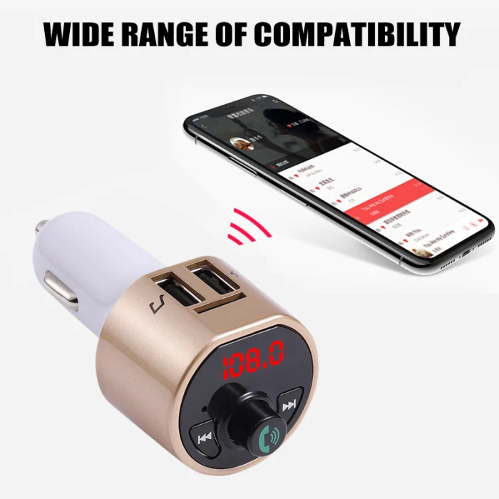 Fm-передатчик Bluetooth Handsfree автомобильный комплект Многофункциональный MP3-плеер с двойным USB зарядным устройством UY8