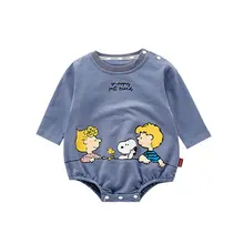 Barboteuse à manches longues pour femme et bébé, combinaison une pièce imprimée de dessin animé mignon, pour hommes et femmes, nouvelle collection automne 