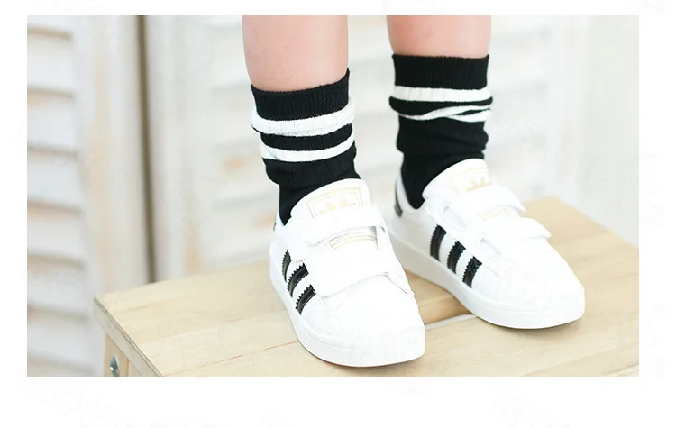 Autumn And Winter New Style Combed Cotton CHILDREN'S Socks Children Double Needles Korean-style Three Lever Bunching Socks Stude
