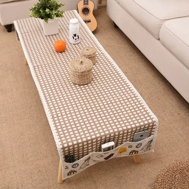 Coffee Plaid Клетчатая полосатая скатерть, многофункциональный Настольный коврик для дома, гостиной, рабочего стола, украшение - Цвет: Coffee Plaid