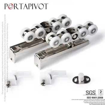 

8-Wheels Automatic Cleaning Hanging Wheel door sliding guide rail accessories slides Pulley 1 Set