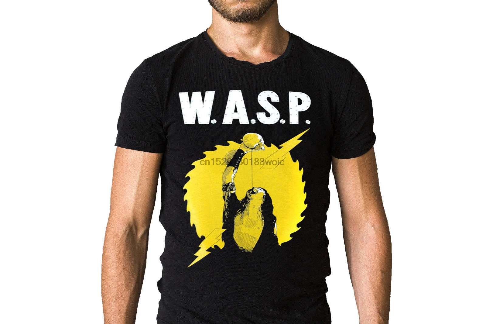 Черная футболка с логотипом Wasp Blackie Lawless | Мужская одежда