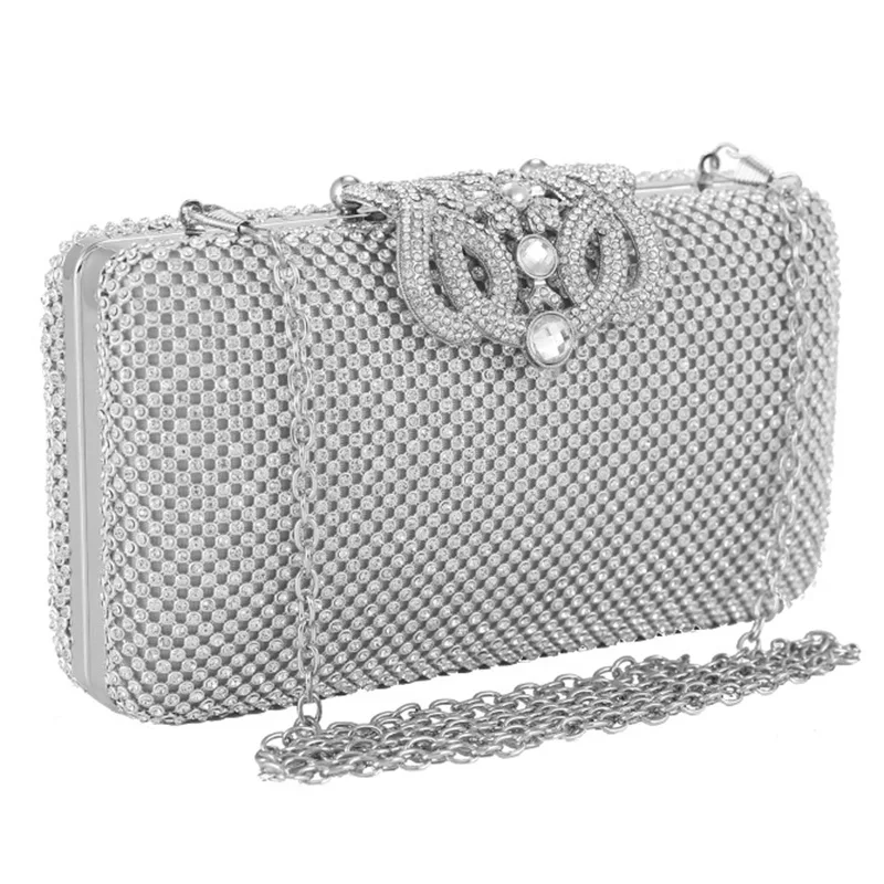 

Hot Selling Womens Evening Bag with Rhinestone Crystal Closure Clutch Purse for Wedding Party -B5