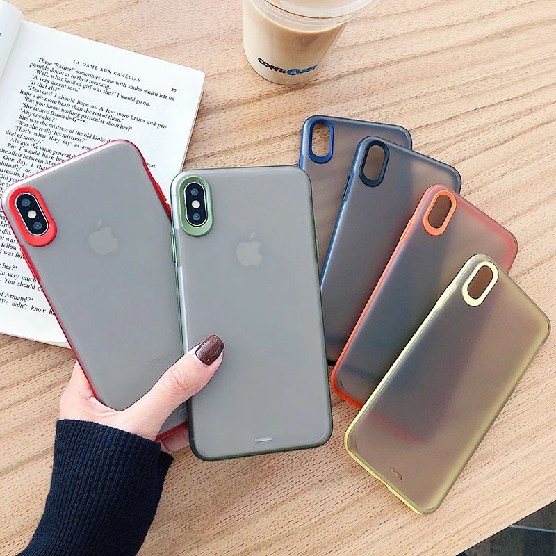 

Candy Color Anti-knock Transparent Phone Case For iPhone 1111Pro X XS 7 8 Plus Soft TPU Colorful Protection Matte Back Cover