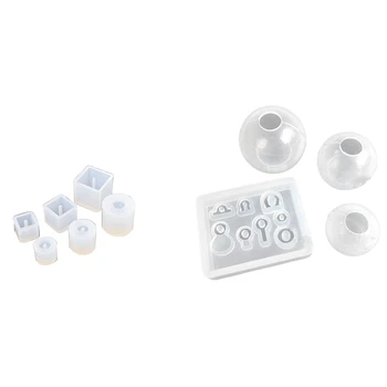 

6Pcs Round Square Silicone Mold Mould Casting Resin & 4Pcs/Set Transparent Ball Pendant Resin Mold Set Silicone Mold