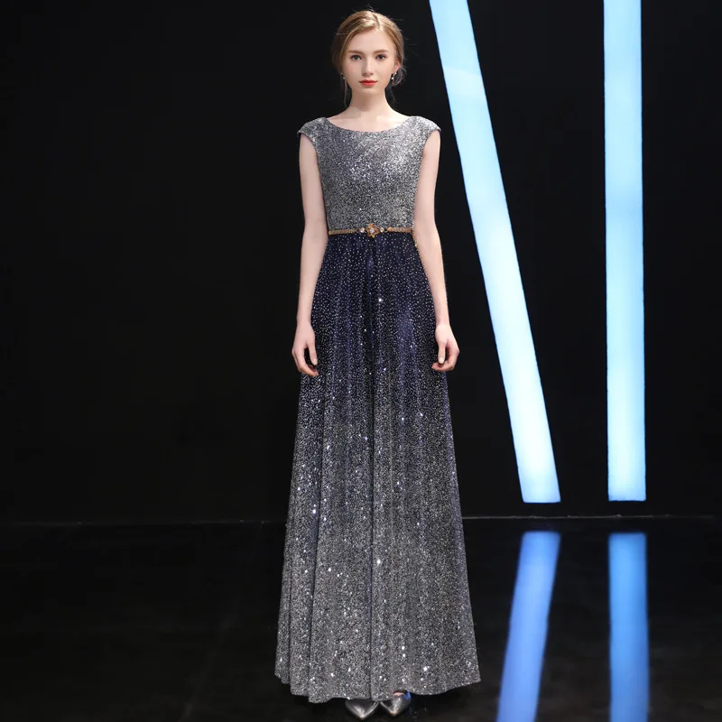 It's Yiiya Evening Gowns Shiny Gradient Color Formal Dresses For Women Party Dress 2020 Sleeveless Long Robe De Soiree K175