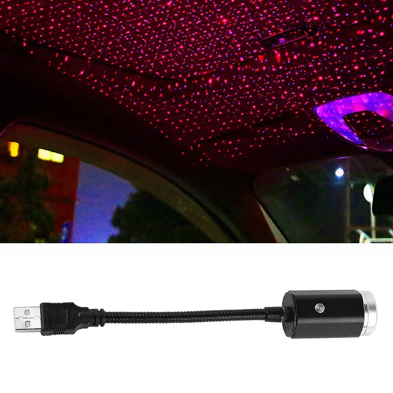 Atmosfera do Carro Lâmpada de Projeção Telhado do Carro Estrelado Lâmpada Dupla Cor Decoração Estrela Teto Ambiente Luz Usb Céu Mod. 285253 2 Automóveis e motos