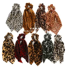 Nuevas mujeres Vintage estampado de leopardo cinta elástica bandas para el cabello estilo nacional banda de goma Scrunchie accesorios para el cabello de moda