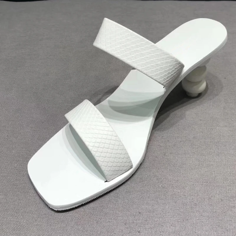 Женские туфли с ремешком на пятке лодочки из ПВХ тонком каблуке открытым носком