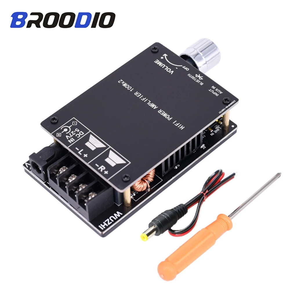 

Bluetooth 5.0 Amplifier Board TPA3116D2 Stereo Audio Receiver Dual Channel 2*100W HIFI Wireless High Power Digital amplificador