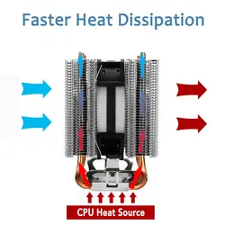 4 тепловые трубы красочный свет эффективный прочный бесшумный вентилятор охлаждения быстрый процессор кулер легко установить практичный