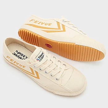 Feiyue/обувь в китайском стиле; обувь для кунг-фу; классические мужские кроссовки; женские винтажные кроссовки для боевых искусств; спортивные кроссовки для ходьбы и скейтбординга - Цвет: Beige 38