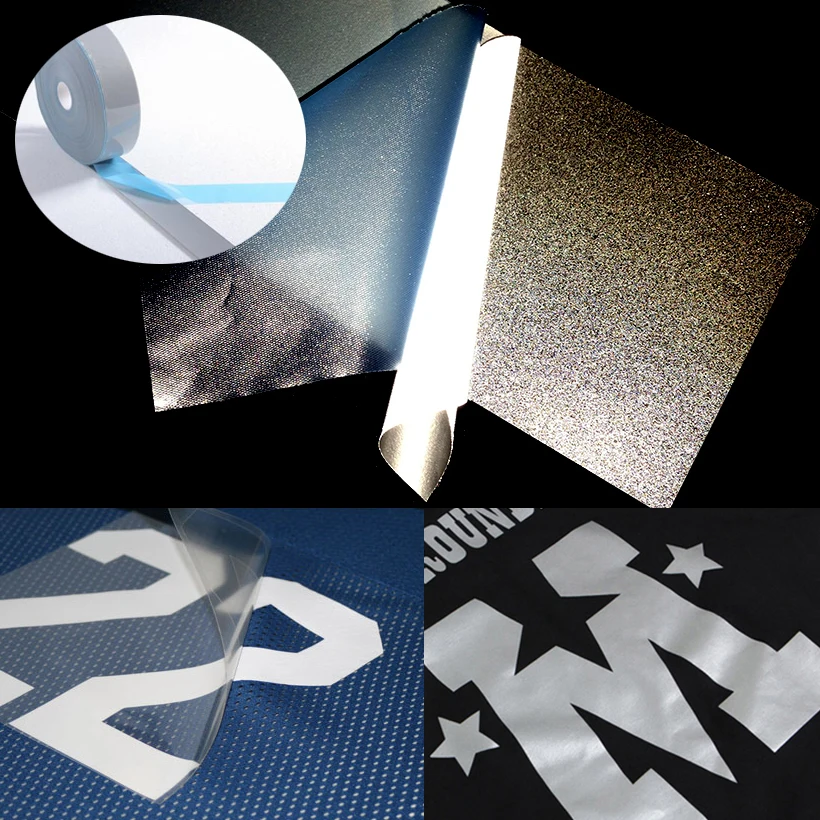 Safety Reflective Heat transfer Vinyl Film DIY Silver Iron on Reflective Tape For Clothing