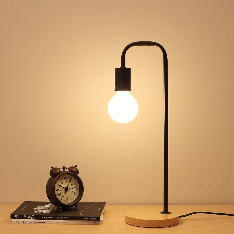 

Attic vintage table lamp with 2 colors traditional American country wooden Edison table lamp Nordic metal table lamp LB121113
