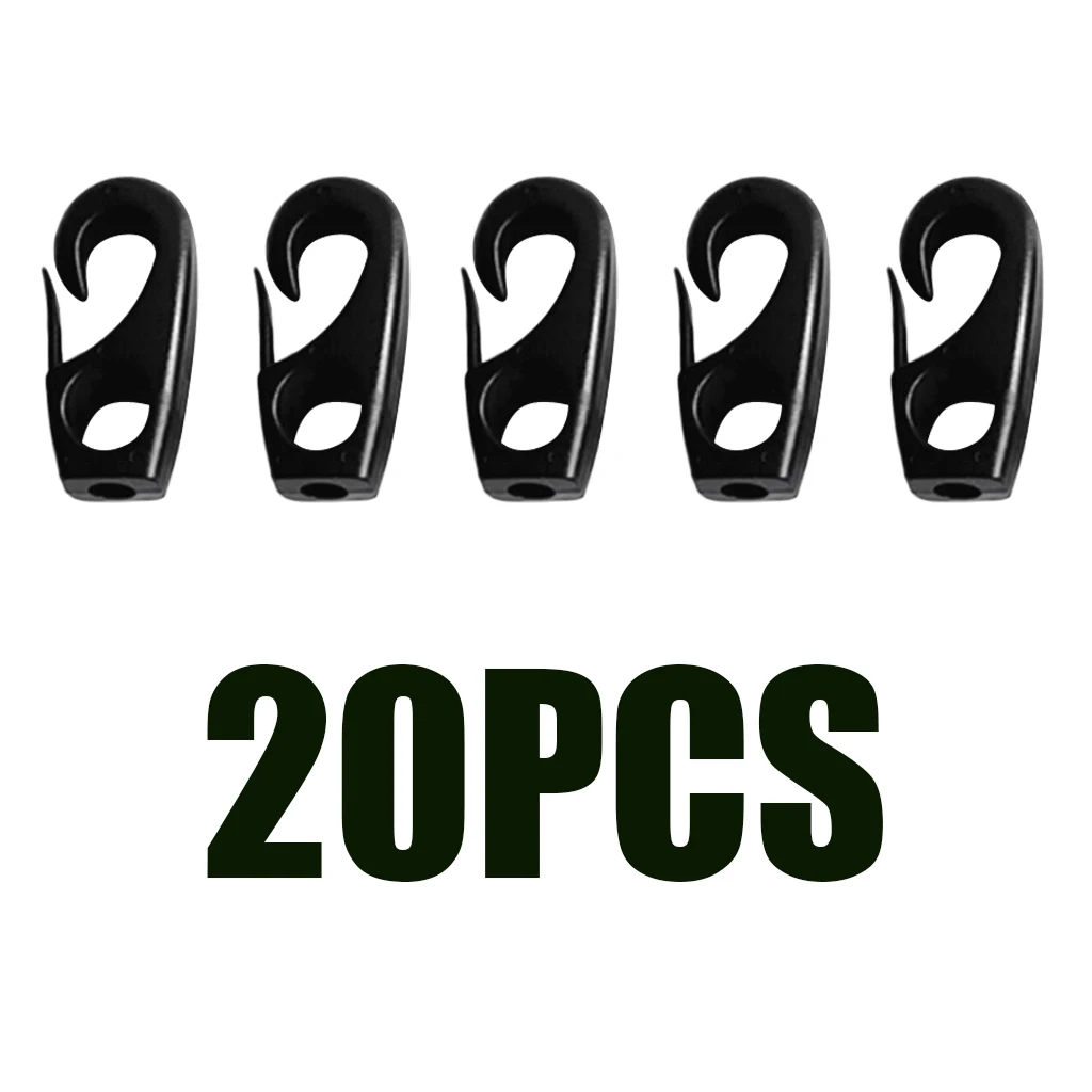 20Pieces 7mm Elastic Shock Cord Bungee Rope Hook for Kayak Paddle Rod Leash Kayak Canoe Boat Dinghy Fishing