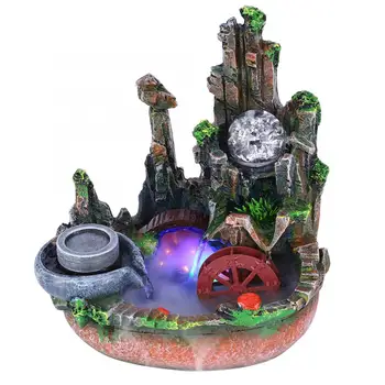 

Innovative Simulation Rockery Desktop Fountain Landscape Decoration Home Ornament with Atomizer Living Room Home Decor Craft