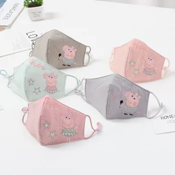 

Peppa Pig Masks Children's Facial Mask Cartoon Anime Printing Cotton Dustproof Breathable Boys and Girls Comfortable Gifts
