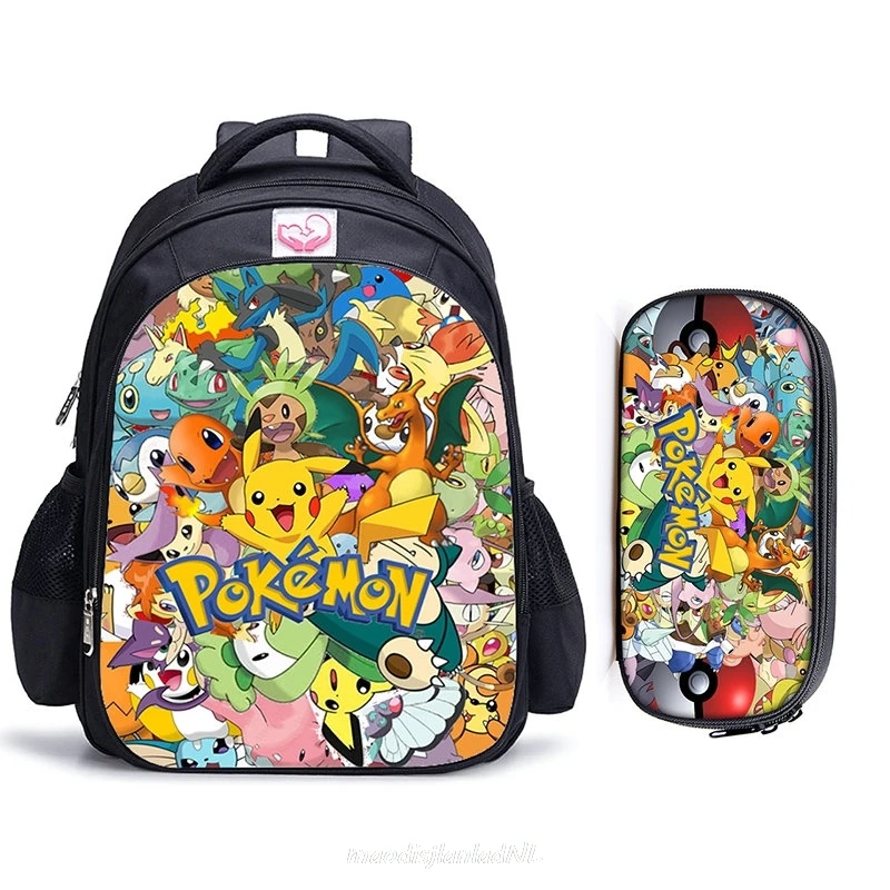 Детская Школьная Сумка Pokemon милый рюкзак из полимерной сетки детский школьный