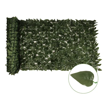 

1.5M x 5M Outdoor Fence Peach Leaf Type Artificial Plant Foliage Hedge Grass Mat Greenery Panel Decor Wall Fence Carpet US Stock
