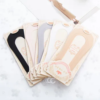 

5 Ladies Summer Thin Sock Slippers Silicone Antiskid Ice Silk Socks Seamless Invisible Women Boat Socks Invisible Sock Slippers