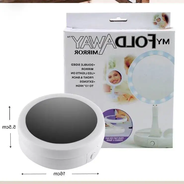 

Portable foldable makeup mirror desk lamp with led lights