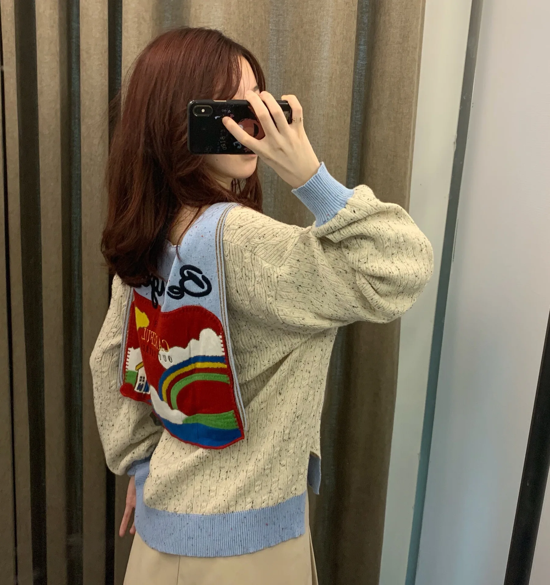 

2019 Early Autumn Sweater Women Gold Thread Letter Embroidered Navy Collar Sweet Aging Knitted Cardigan Sweater Women