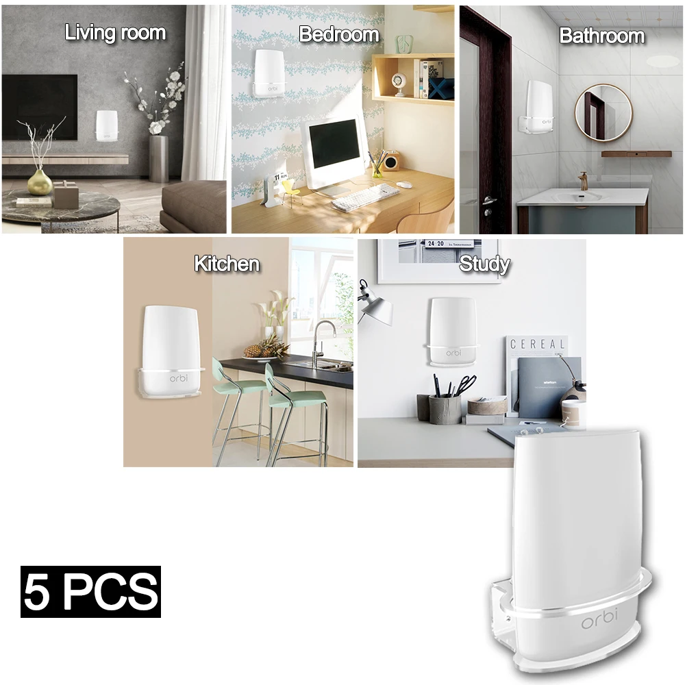 5 шт. прозрачный акриловый настенный крепкий кронштейн для Netgear Orbi WiFi маршрутизатор для Orbi RBS40, RBK40, RBS50, RBK50, AC2200, AC3000