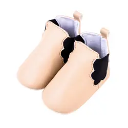 Детская обувь для новорожденного; обувь для мальчика; одноцветная обувь без шнуровки из искусственной кожи; мягкая обувь для малышей