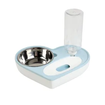 

Heart Shape Pet Feeding Bowl 2 In 1 Water Dispenser and Food Feeder with Removable Base for Cats and Small Dogs