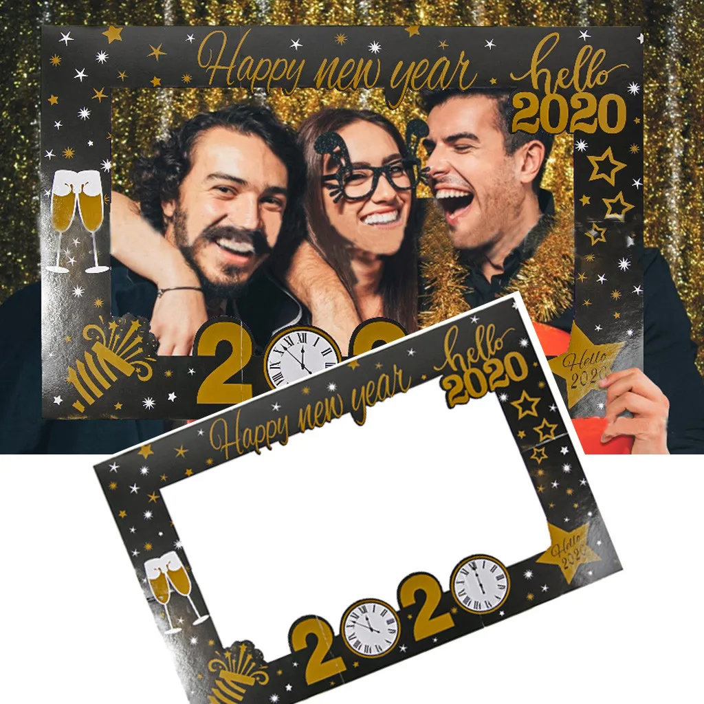 Счастливое Новогоднее украшение для дома фоторамка реквизит Navidad подарок DIY сплайсинга и сборка фоторамки