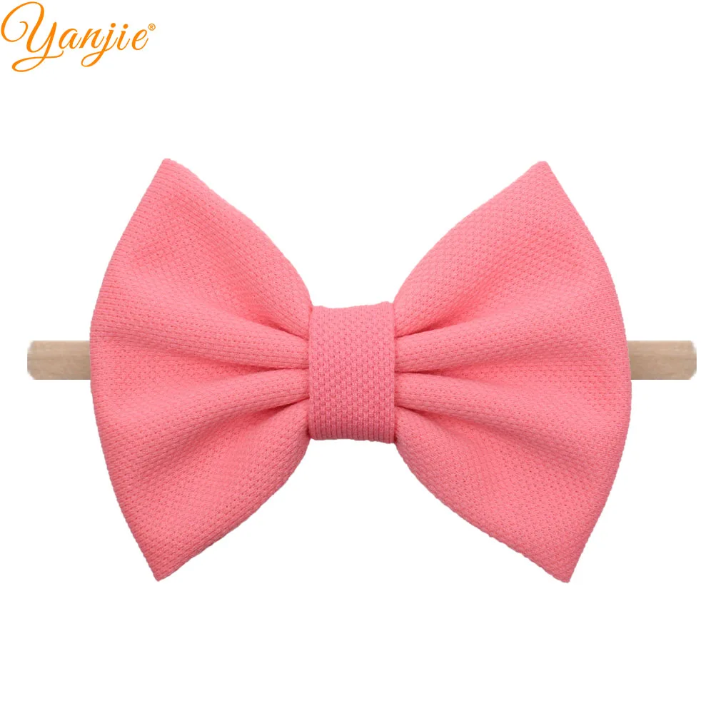 5 inch bow-pink 7 дюймовая повязка на голову с большим бантом для девочек, г., однотонные большие банты для волос, эластичные тюрбан, повязка на голову, детский топ с бантом, повязка на голову, аксессуары для волос - Цвет: 5 inch bow-pink