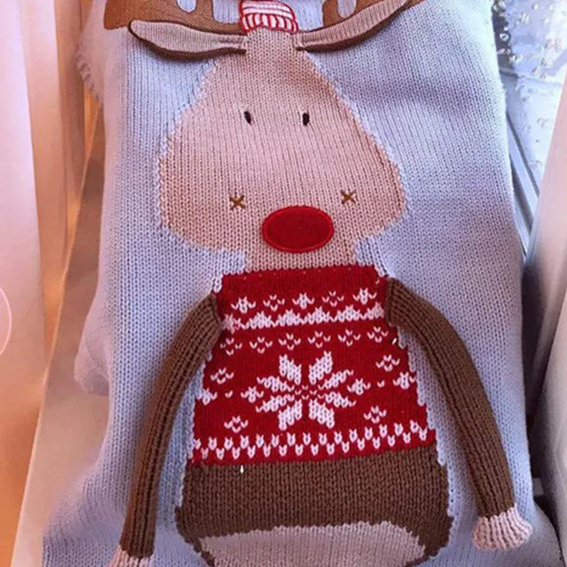 Детское рождественское шерстяное стеганое одеяло с трехмерными ушками, вязаное одеяло, детский коврик для сна, игры, Ползания
