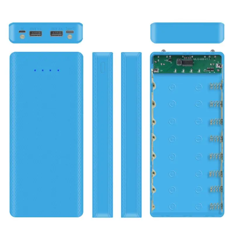 Зарядное устройство USB для телефона 8x18650, держатель для аккумулятора, внешний аккумулятор, чехол для мобильного телефона