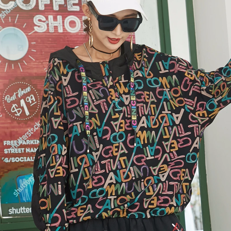 Max LuLu, корейская мода, весенняя одежда, Женская Панк уличная одежда, женские толстовки с капюшоном и принтом, повседневные свободные цветочные толстовки