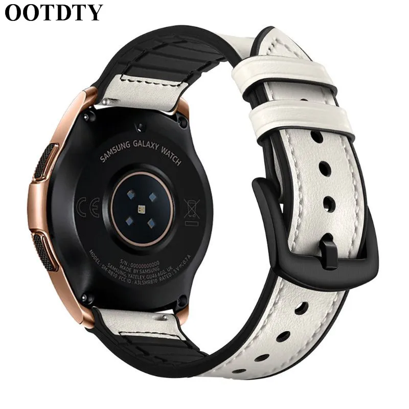 OOTDTY 20/22 мм Натуральная кожа ремешок на запястье для samsung Galaxy Watch 42/46 мм